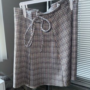 Plaid Women's Skirt with Tie Waist